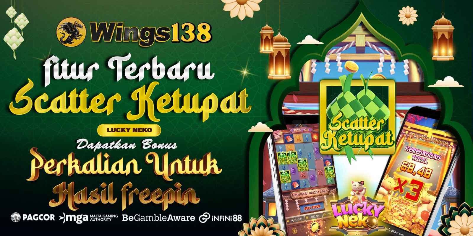 SCATTER KETUPAT LUCKY NEKO